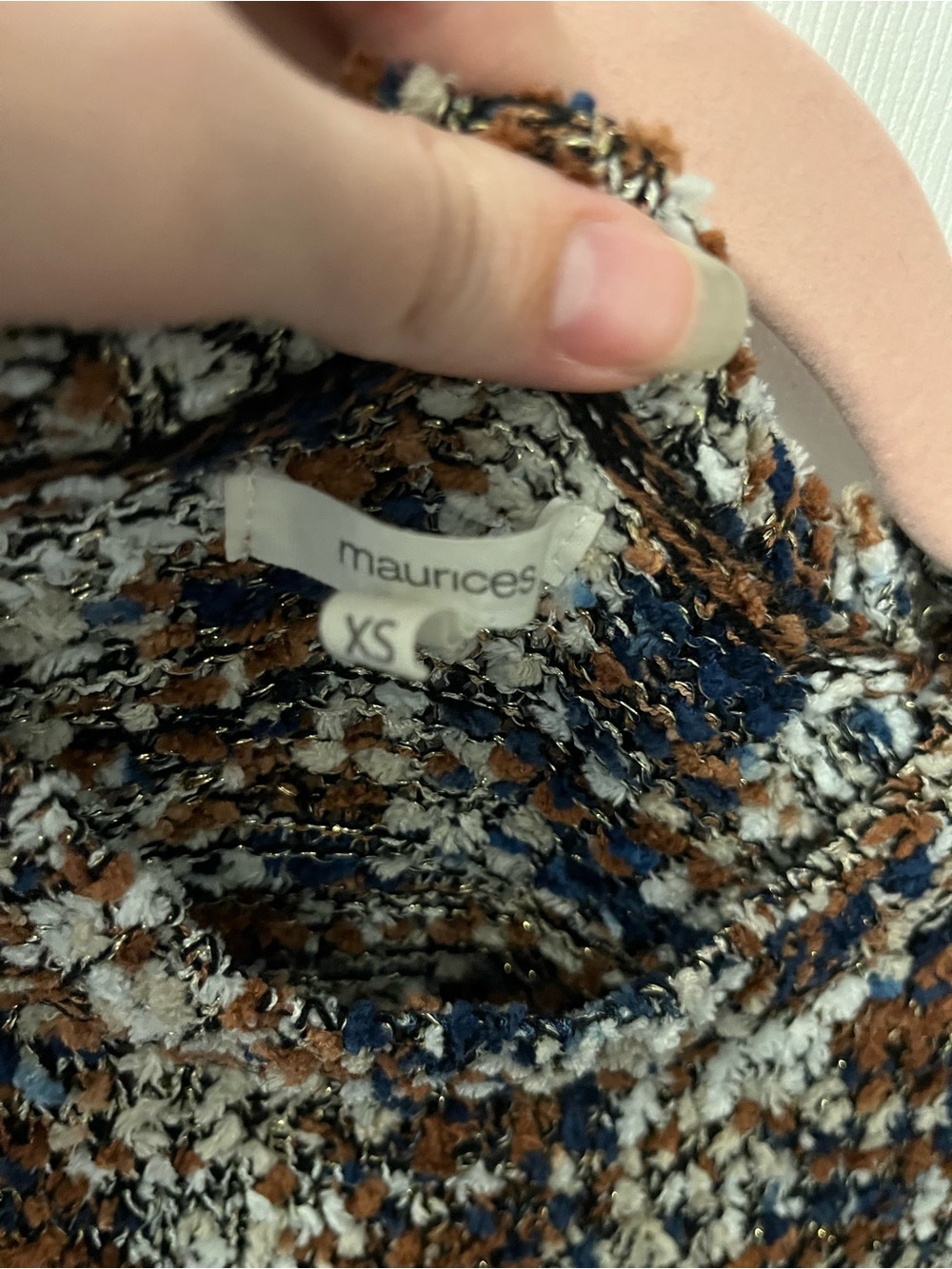 Maurices Multicolor Knit Sweater in Navy, Brown & Cream - Picture 2 of 4